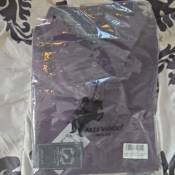 Alex Vando Other - Alex Vando Men's Classic Purple Dress Shirt NEW In Bag